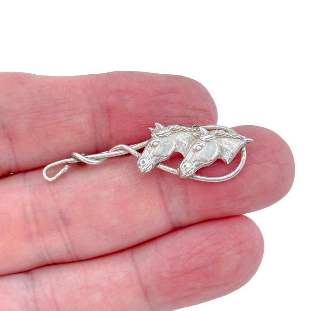 Vintage Sterling Silver 925 Horse Brooch Pin
